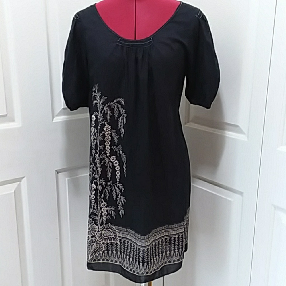 MAX Studio peasant dress semi sheer swim coverup